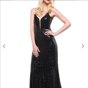 Black Sequin GLOW Dress size 10 (altered)